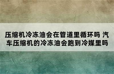 压缩机冷冻油会在管道里循环吗 汽车压缩机的冷冻油会跑到冷媒里吗